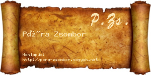 Póra Zsombor névjegykártya